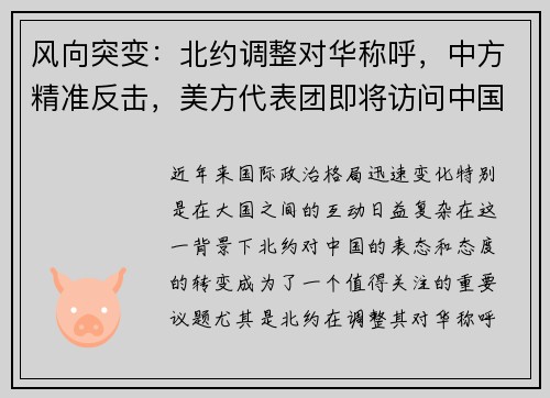 风向突变：北约调整对华称呼，中方精准反击，美方代表团即将访问中国